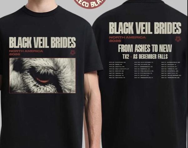 Black Veil Brides North America 2026 Tour Schedule DaT-ST-Shirt shirt S