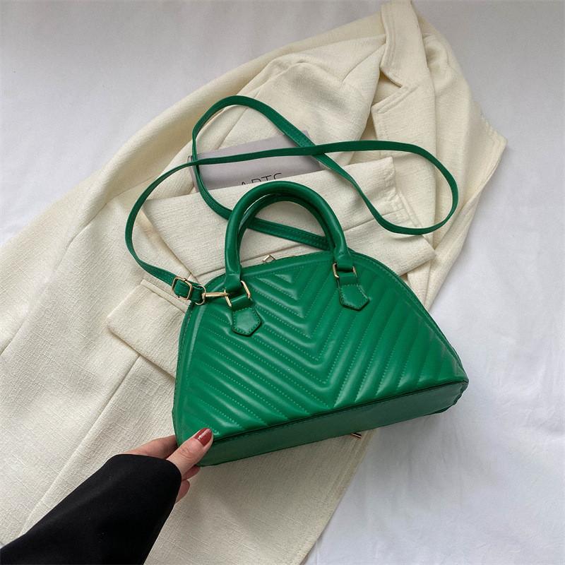 Trendy Fashionable Shell Bag For Women In Black White Green Khaki And Rose Red