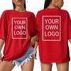 Custom Couple Summer Tshirts Loose Fit Casual Short Sleeve Cotton Soft Clothing Personalized Pattern Allmatch Team Workwear