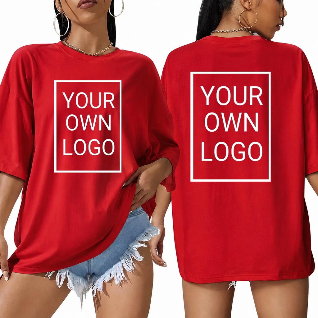 Custom Couple Summer Tshirts Loose Fit Casual Short Sleeve Cotton Soft Clothing Personalized Pattern Allmatch Team Workwear