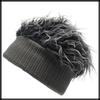 CZ291 [White Fang] Hat, Cool, Hair, Wig, Hat, Ski, Snowboard, Fur, Colorful, Men's, Women's, (Black)
