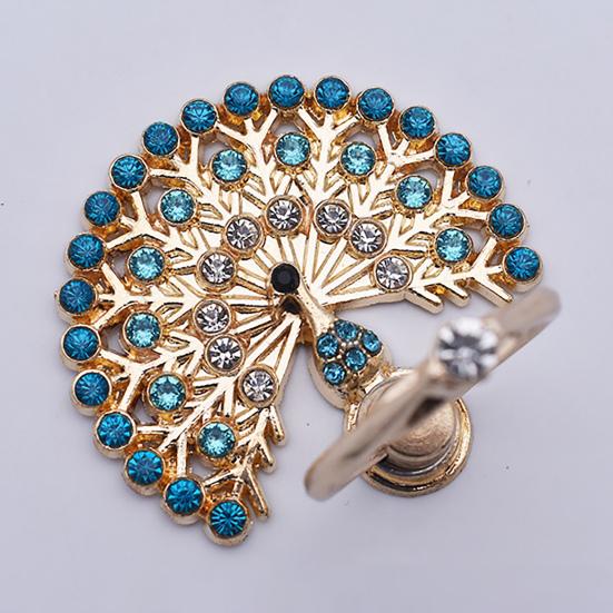 Fingerringhalter Grad Drehung Metall Anti-Verlust 360 Strass Pfau Handyring Schnalle