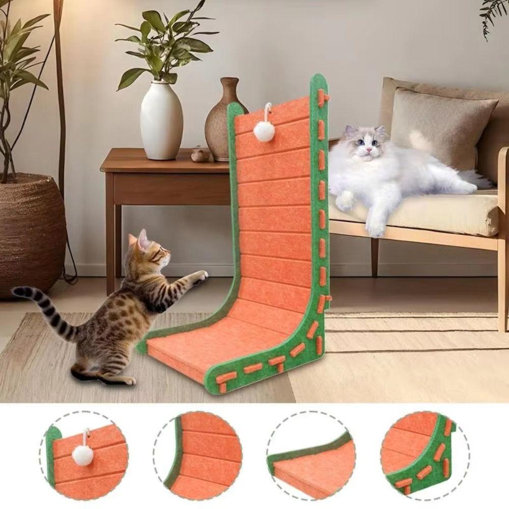 Triangular Cat Scratch Board L Shape Double-layer Cat House Cat Play Rest Felt Cat Nest  Indoor