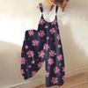 Tuta estiva da donna con stampa floreale, Tuta vintage, Spalline non regolabili,