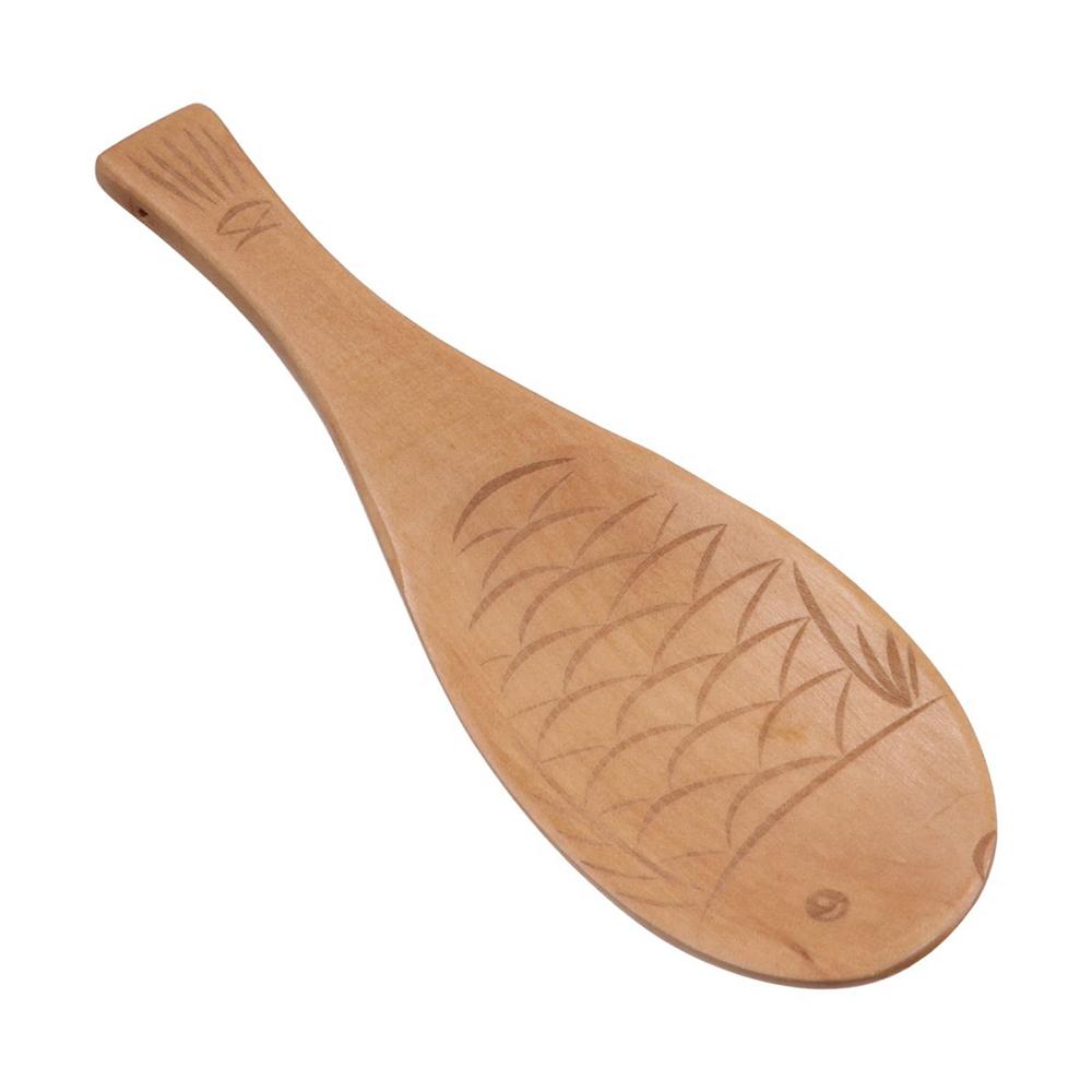 Cooking Kitchen Eco-friendly Wooden Easy To Clean Natural Rice Scooper Rice Paddle Serving Spoons Spatula