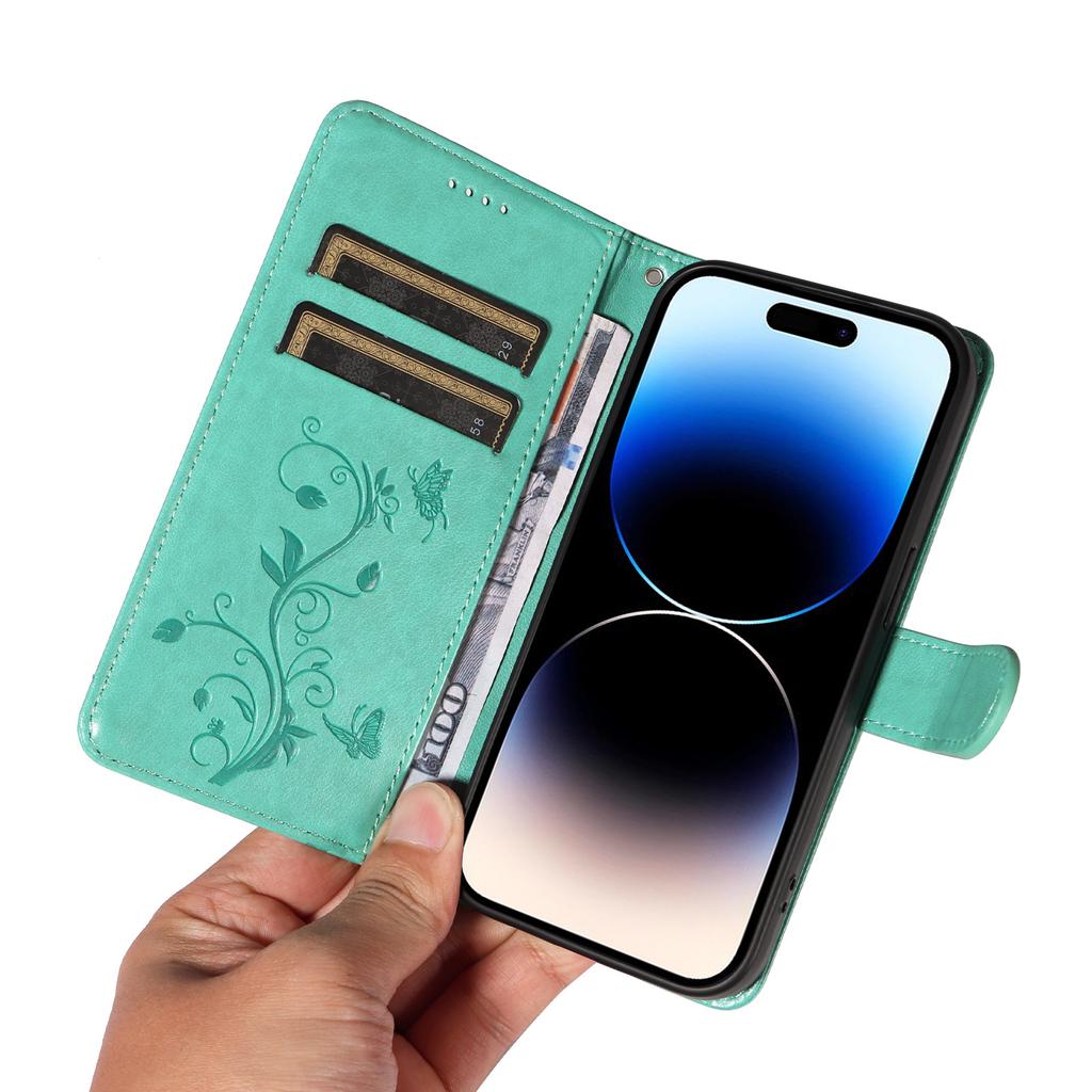 Suitable for Moto G84 Mobile Phone Leather Case Google 8A Apricot Tree Butterfly Flower Card Wallet Holder Hand Strap 1 + 11