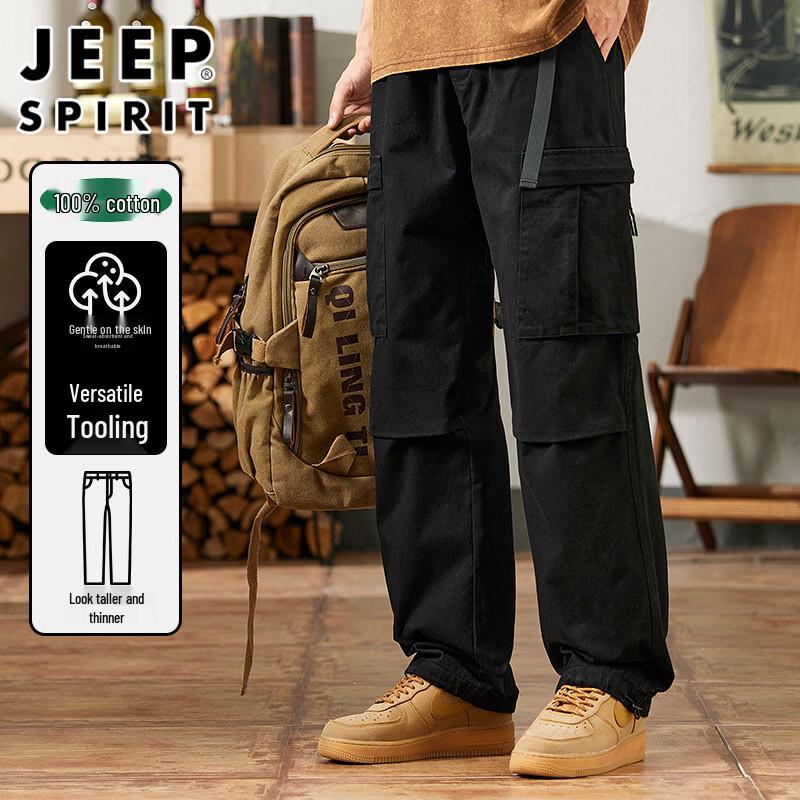 Мужские прямые хлопковые брюки-карго JEEP SPIRIT 4XL