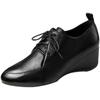2025 New Four-season Women's Shoes Platform-soled Wedge Heel Square Head Roman Breathable Retro Comfortable Korean Version Temperament Inner Height