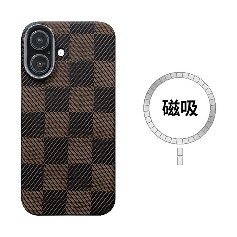 Suitable for Apple 16promax Mobile Phone Case Magnetic Aramid Fiber iPhone16 Ultra-thin Plus Hard Protective Case