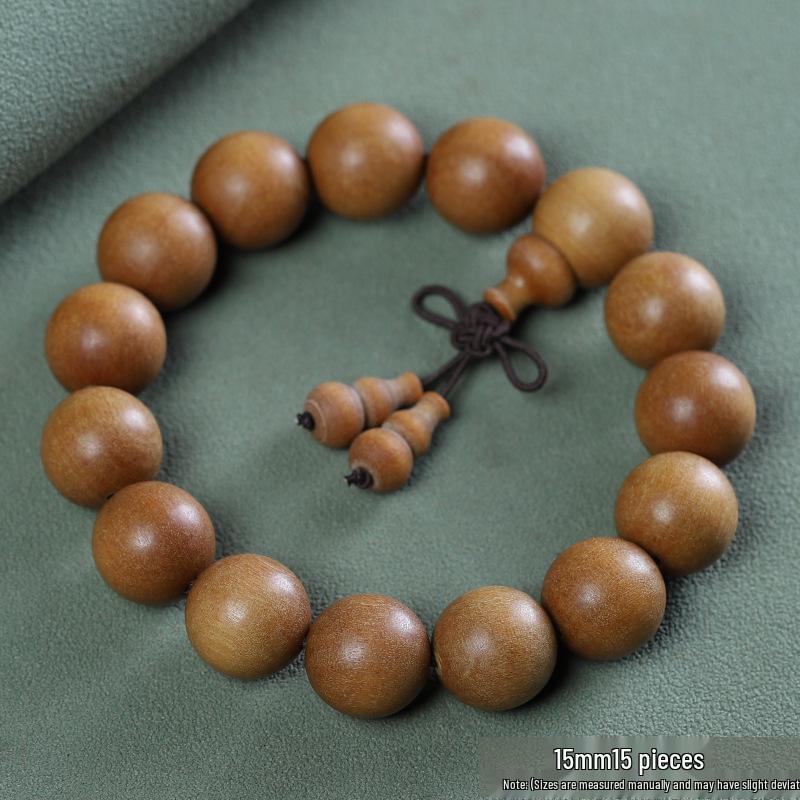 Barbie Sandalwood Buddhist Prayer Beads Bracelet, Unisex 108 Beads, Traditional Couple Jewelry, Wenwan Ornaments