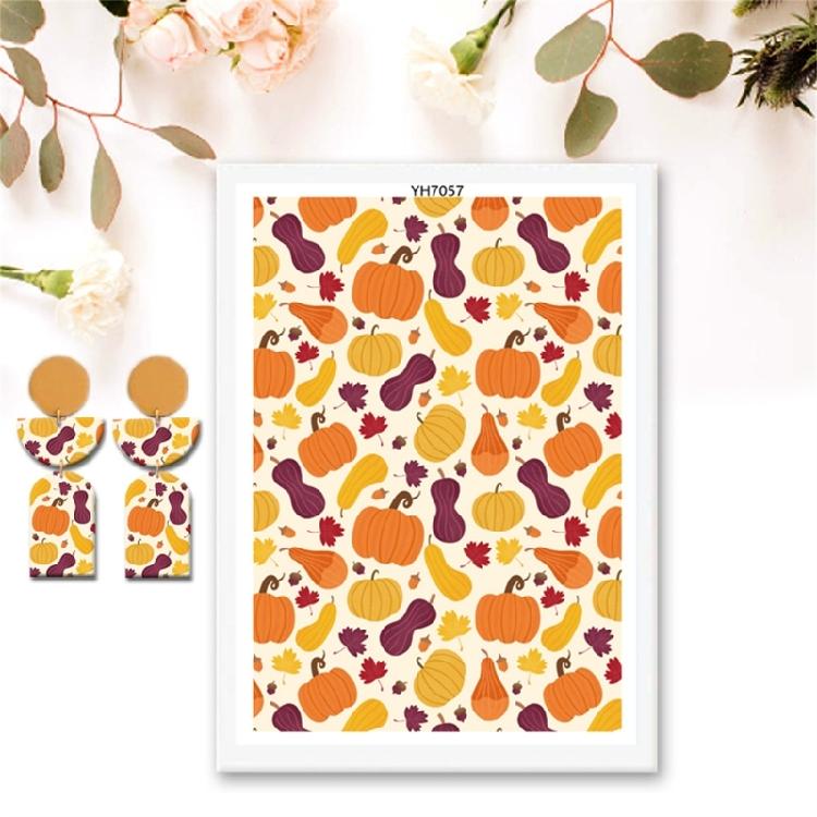 Halloween Water Soluble Stickers, Clay Transfer Paper Water Soluble Clay Transfer Sheet for Clay Earrings Jewelry Making