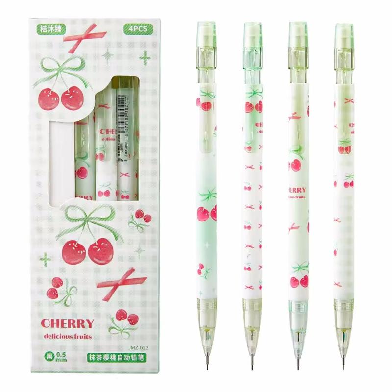 4Pcs 0.5mm Mechanical Pencils with Eraser Smooth Writing Erasable Press Automatic Pencil School Office Supply Student Stationery