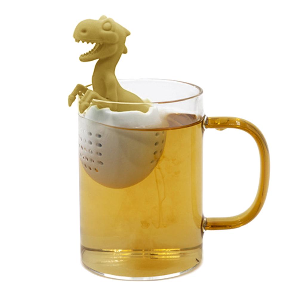 

Dinosaurs Shaped Tea Filter Silicone Tea Infuser Heat Resistant Lovely Baby Dinosaurs Shaped Tea Infuser Tea Strainer жовтий