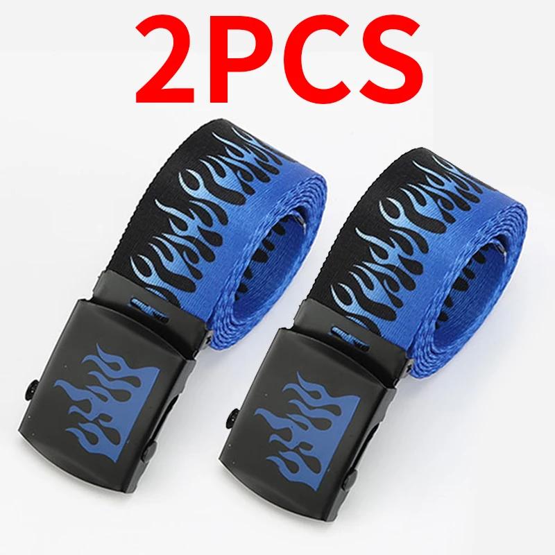 Punk Flame Belt - Trendy Hip-hop Street Bad Boy Personality Decoration Durable for Both Men and Women Trendy Eyelet Belt