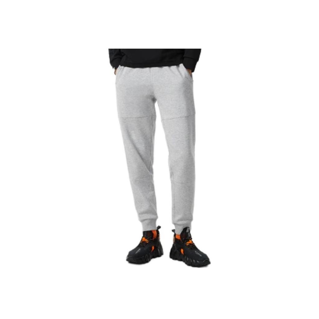 Li Ning Badfive Casual Knit Drawstring Sweatpants Men Bottoms Gray AKLR395-3