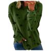 Women Round Neck Long Sleeve Star Print Side Split Pullover Sweatshirt