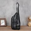 Men's Chest Bag Genuine Leather Crossbody Large Capacity Top Layer Cowhide Fashionable Sports Single Shoulder