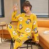 Women's Cute Cartoon Long Sleeve Pajama Set – Comfortable Thin Style for Spring, Autumn, and Winter, Wearable Outdoors