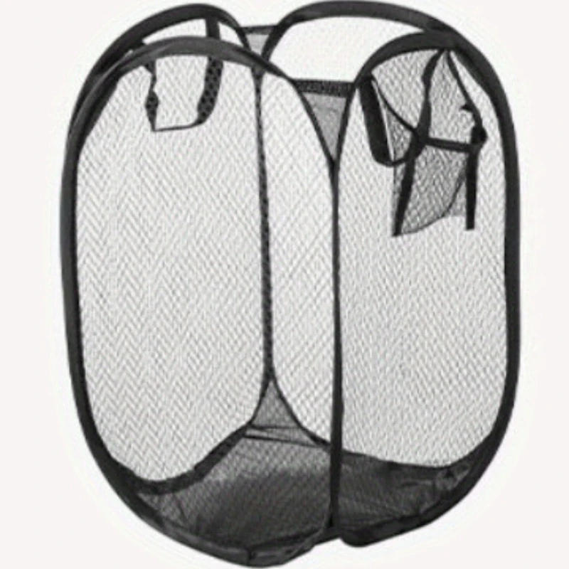 1Pcs Foldable Laundry Hamper With Handles - Collapsible Mesh Fabric Laundry Basket Multi-Functional Durable Space-Saver For Bathroom Bedroom & More