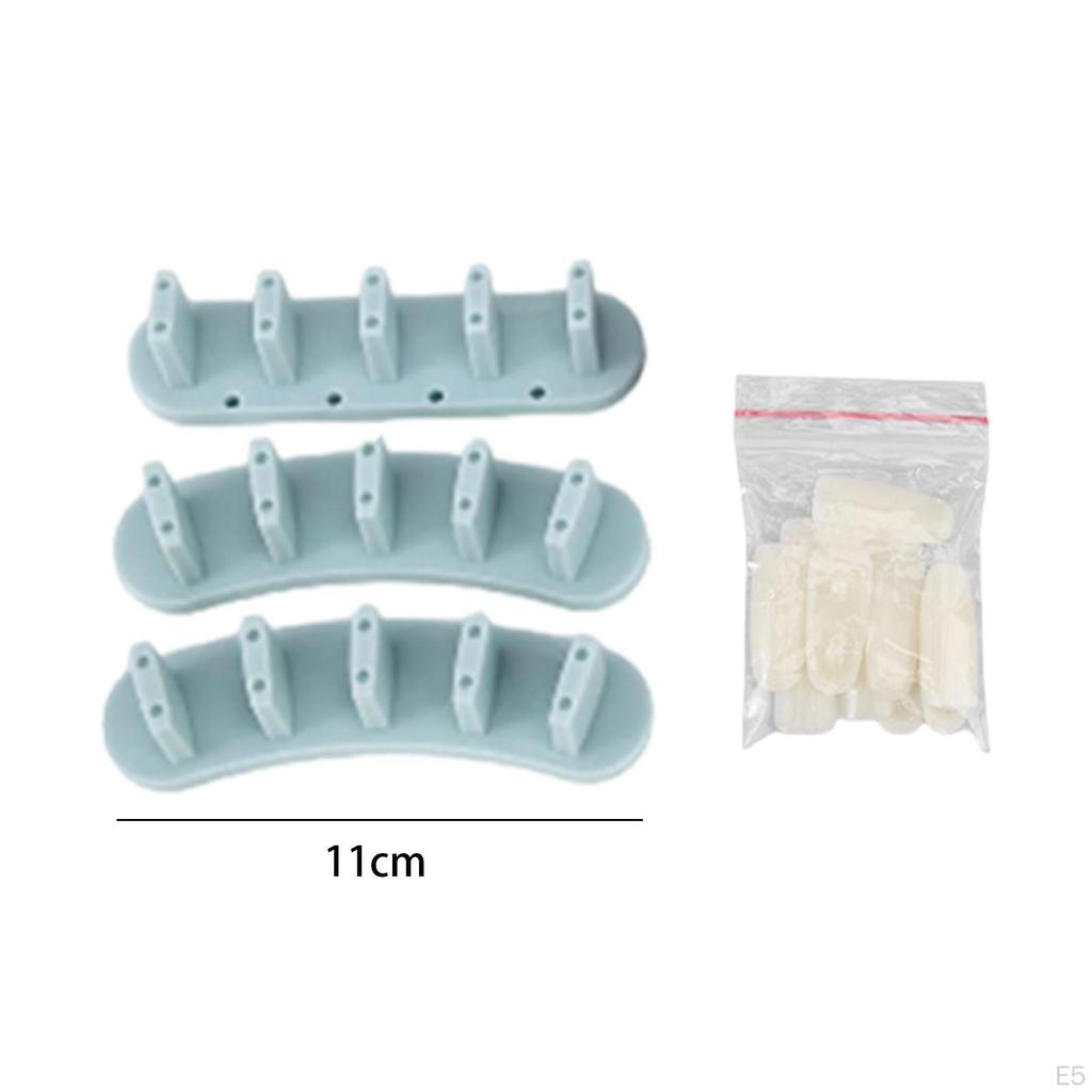 3 Pieces Acrylic Nail Art Display Stand Tips Practice Holder, DIY Training Tools with 10