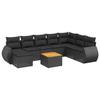 VidaXL Salon de Jardin avec Coussins 9 pcs, Canapés de Terrasse, Ensemble de Meubles de Patio, Mobilier d'Extérieur, Noir 3225138