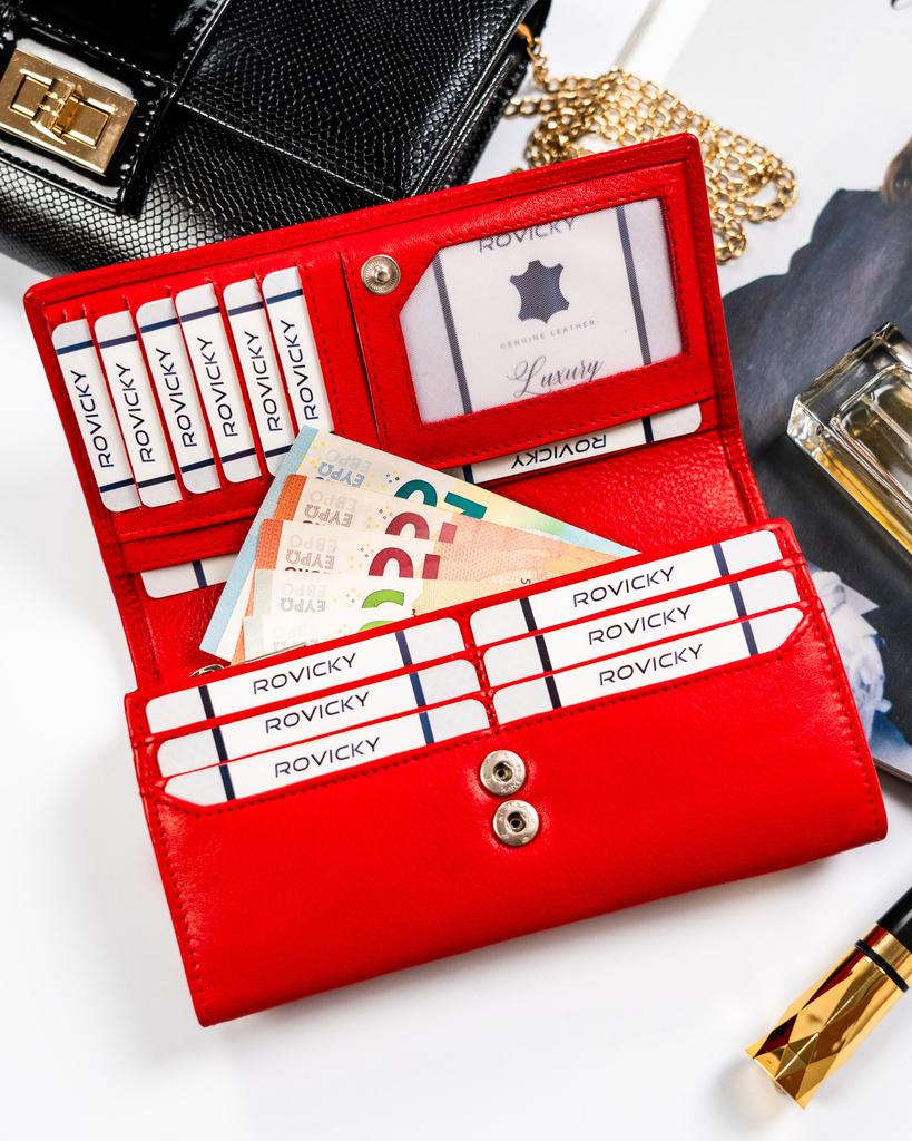 Women's leather wallet R-D1521-NCD-BL-3003 Red