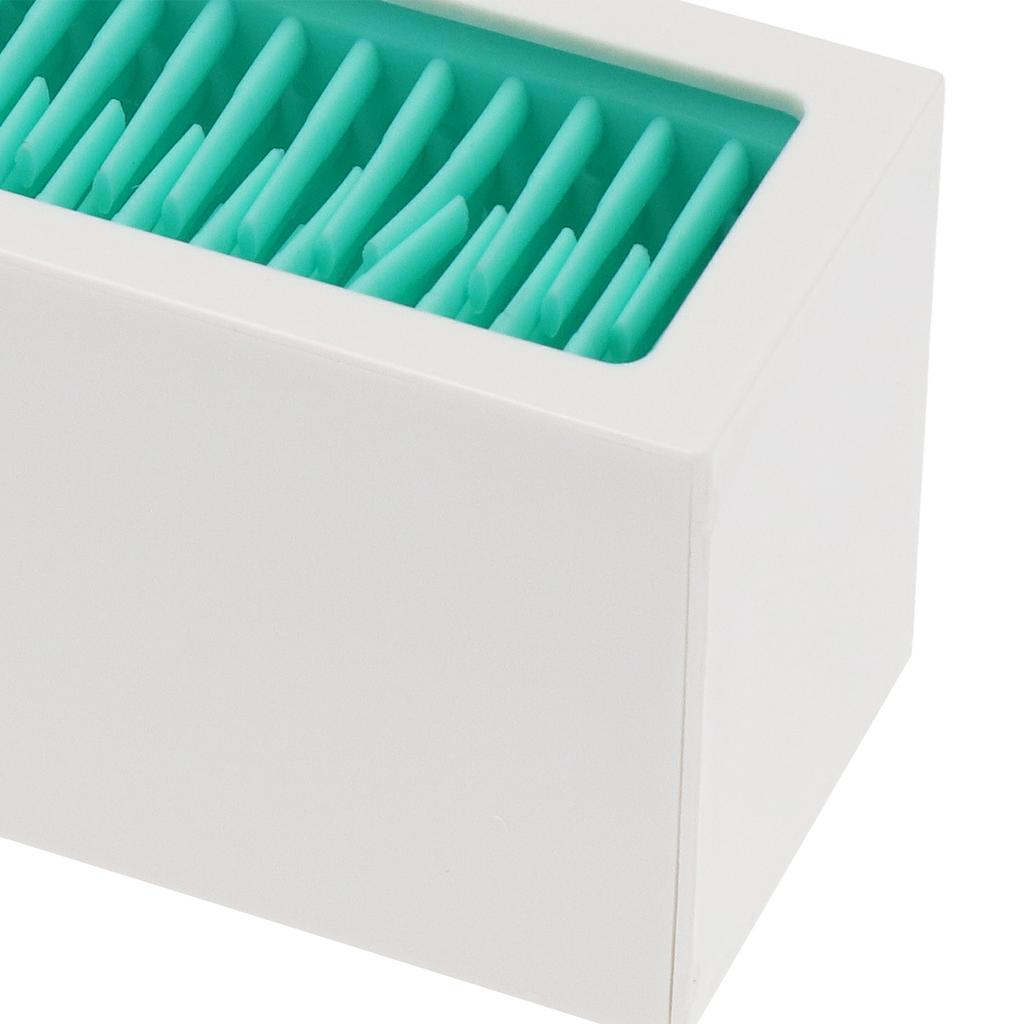 Makeup Brush Holder Display Silicone Cosmetic Lipstick Holder Box Makeup Storage Box(Lake Blue Black )