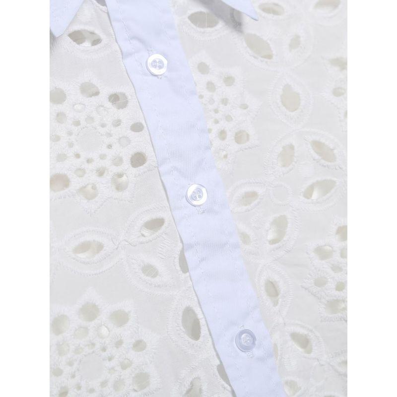 Kaslead New Arrival Women's Clothing Fashion Style Cut Out Embroider Shirt Skirt 4786052 2731051