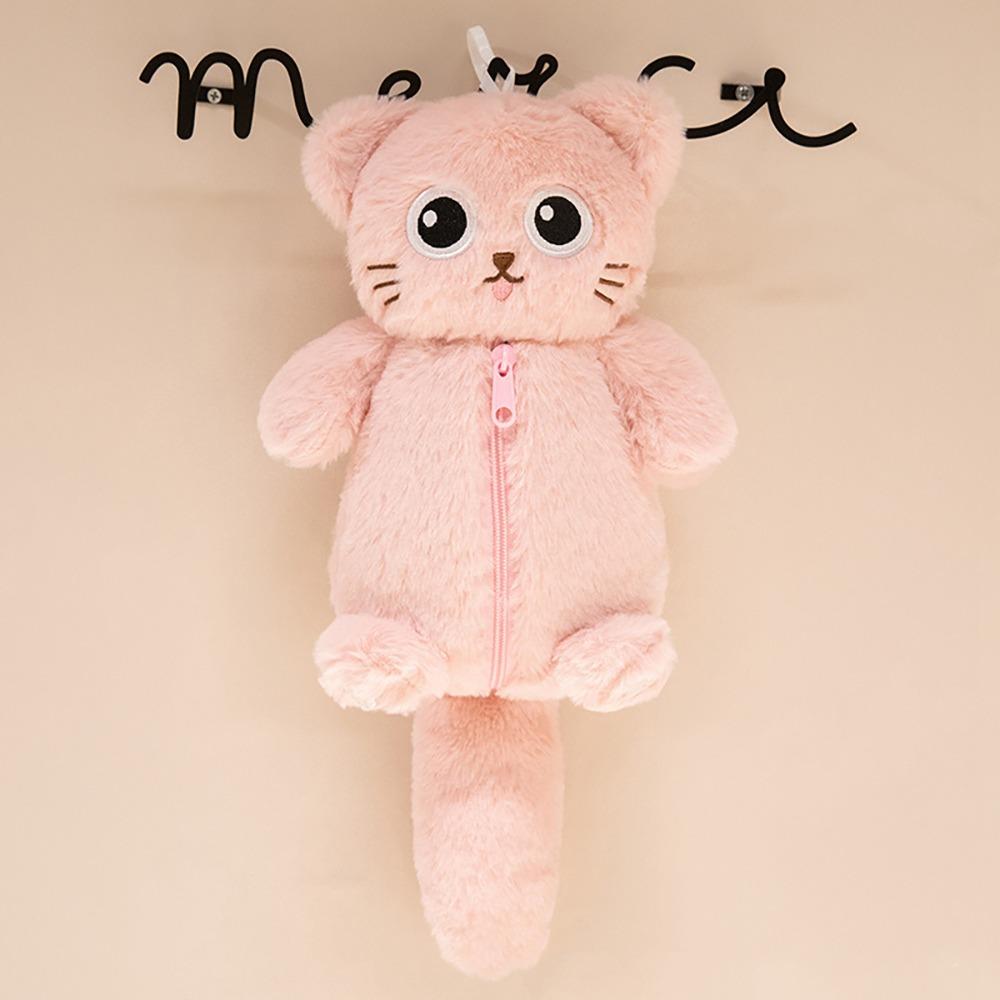 Cat Kitty Stationery Bag Large Capacity Cartoon panda Pencil Case Plush Capybara Pen Bag Girl Gift