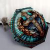 Stained Angel Cross Artwork: Spiritual Window DecorUmbrella, Portable 3-Fold Compact Umbrella for Men & Women Gift