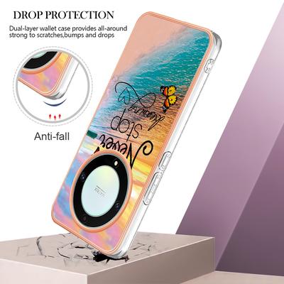 For Honor X9a 5G/X40 5G/Magic5 Lite 5G Case with IMD Marble Flower Pattern TPU Mobile Back Cover