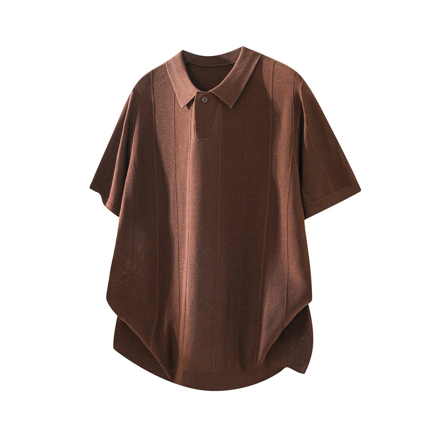 2026 Japanese Trendy Knit Men s Loose Short Sleeve Solid Color Summer Top 3XL