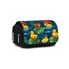 Dwupoziomowy piórnik z nadrukiem żółtego kaczuszki dla chłopca/dziewczynki Najlepsze prezenty Kreskówka 2D Artykuły szkolne Piórnik dla dzieci