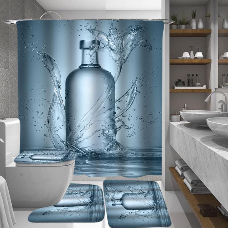 Buy Modern Bathroom Water Bottle Shower Curtain at affordable prices