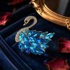 Spilla a forma di cigno Spilla con strass Stile vintage elegante Accessori moda Spilla decorativa per spille da abbigliamento e indumenti
