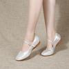  Bright Leather Woman Girls Ladies Latin Ballroom Modern Salsa Practise Dancing Shoes Closed Toe Soft Beef Tendon Bottom