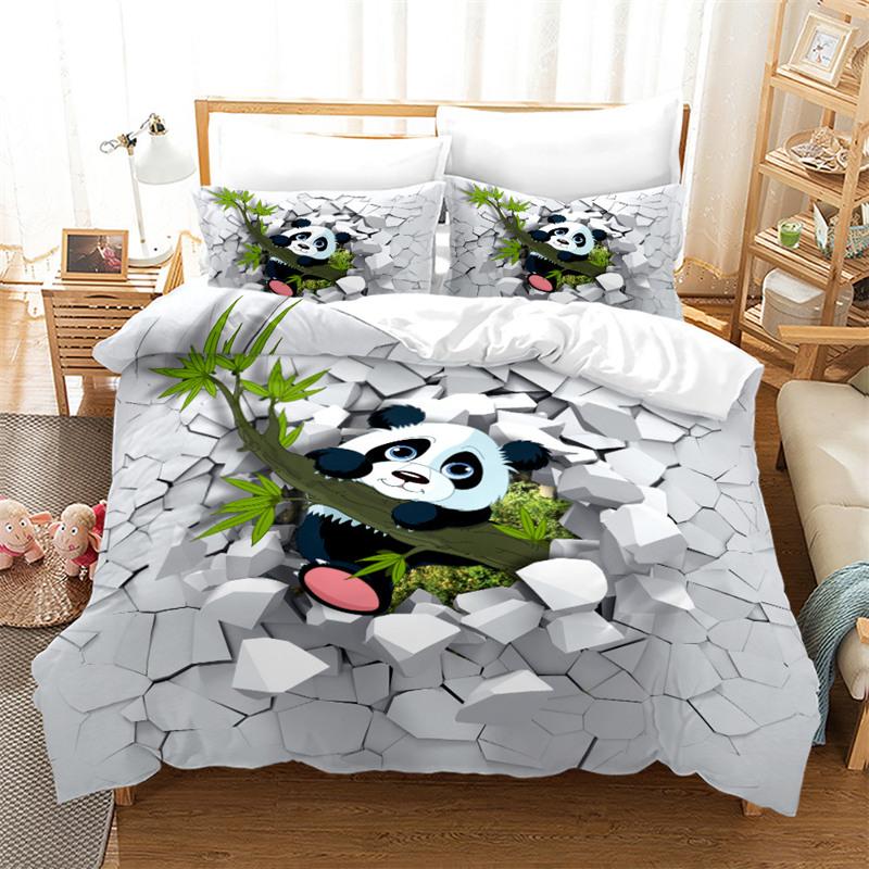 Cute Panda Bedding Set Twin Full King Size Duvet Cover Comforter For Kids Teens Adults Bedroom Decor