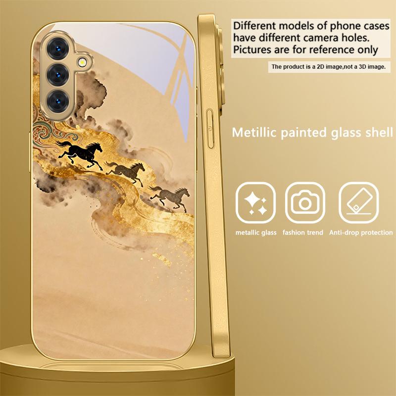 

The galloping golden steed For Samsung A16 A15 A14 A13 A12 A26 A25 A23 A22 A21s A36 A35 A34 A33 A32 A31 A52 glass phone case Galaxy A12