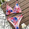 European and American Sexy Slimming Backless Printed Triangle Bikini for Women