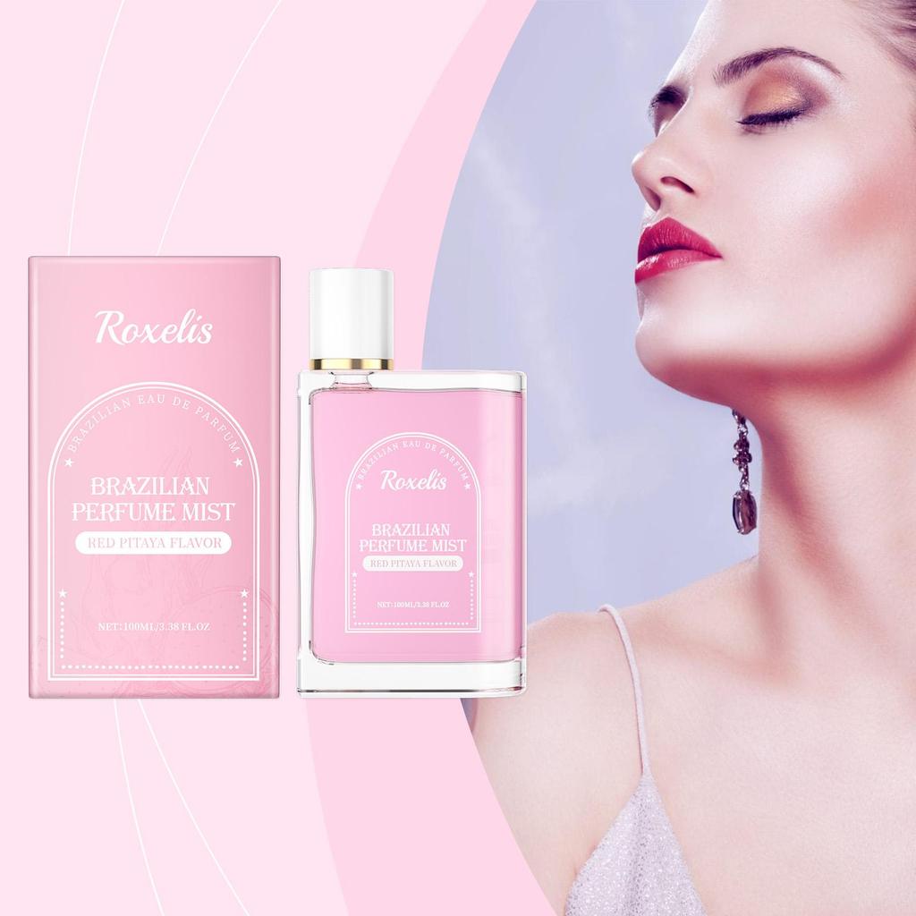Roxelis 100ml Brazilian Style Perfume Light Fragrance Red Pitaya Jasmine Scent Fresh Long Lasting Aroma Dating Flirting Perfume