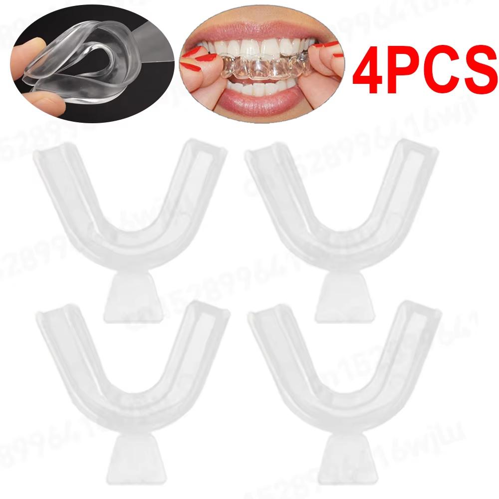 1/4/8pcs Anti Snoring Bruxism Sleeping Mouth Guard Tray Stop Teeth Grinding Sleep Aid Night Guard Gum Shield Mouth Health Care