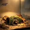 Non Fading Tank Decor Rotten Tree Reptile Hideout, Hole Aquarium Fish Shrimp PVC Ornament Hide Cave, Gecko Shelter for Terrarium Decoration