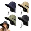 Unisex Summer Sun Hat Breathable Quick-Dry Mesh Wide Brim Panama Caps Adjustable Windproof Fishing Hiking Travel Outdoor Hats