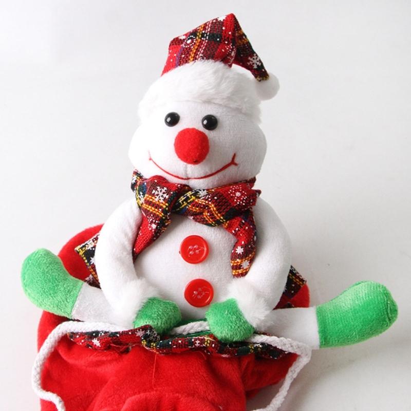 Dog Christmas Costume Snowman Horse Riding Theme Easy On and Off Design Festival Dressingup Outfit For Small Medium Dog