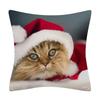 Fronhas de Natal Estampa Fofa de Animal Gato e Cachorro Capa de Almofada Decoração de Casa Sala de Estar Almofada de Sofá