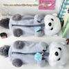 Plush Otter Pencil Case Large Capacity, Expandable Portable Cosmetic Stationery Bag For Students, Soft Plush