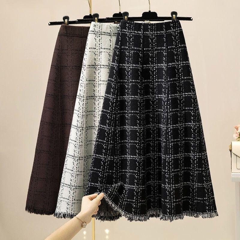 Skirt for Women Casual Versatile Elastic High Waist Long Loose Plus Size Layer Thickened Stretchy Slim Skirt