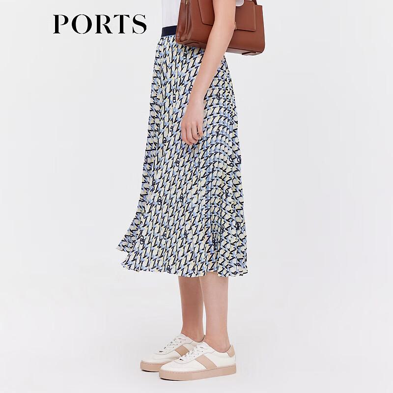 PORTS Women's Autumn Printed Pleated Skirt