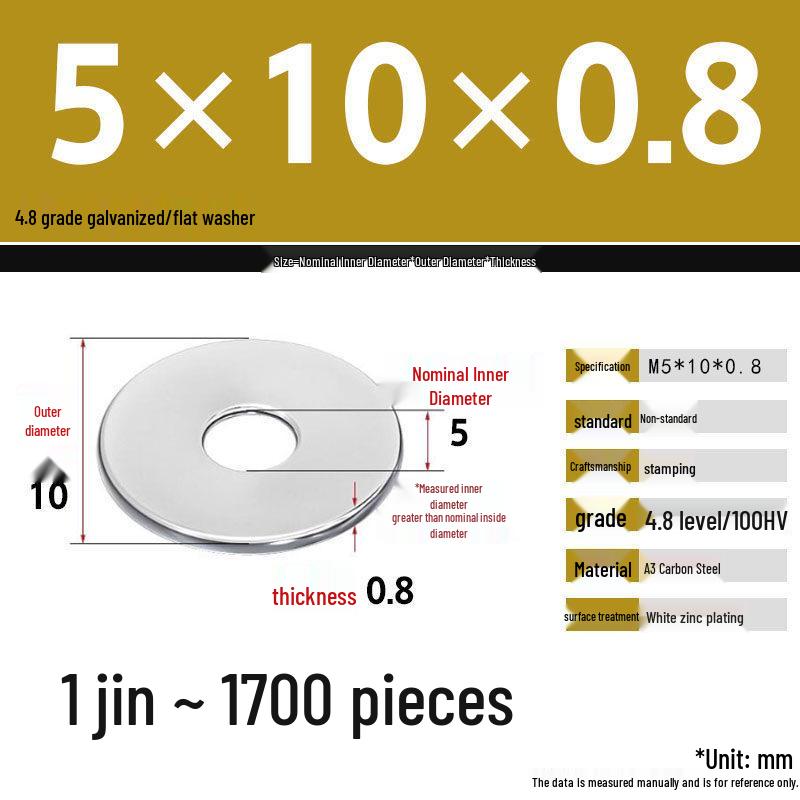 Galvanized Extra Large Thickened Metal Flat Washer (M6-M16)