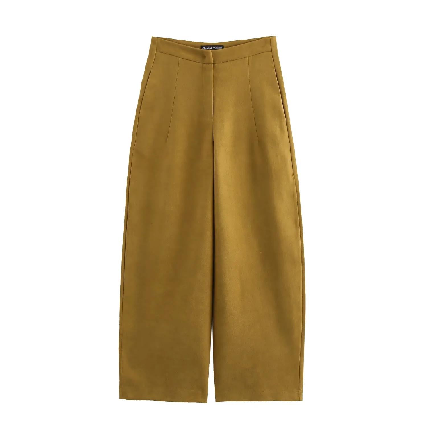 

Европейско-американский ретро приталенный костюмный пиджак и брюки с широкими штанинами для женщин M